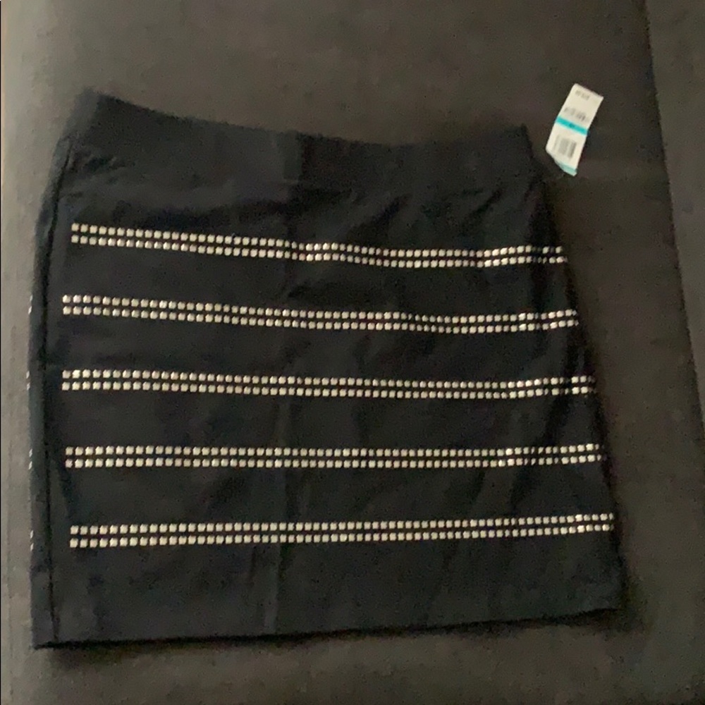 INC black mini skirt with silver embellishments 16